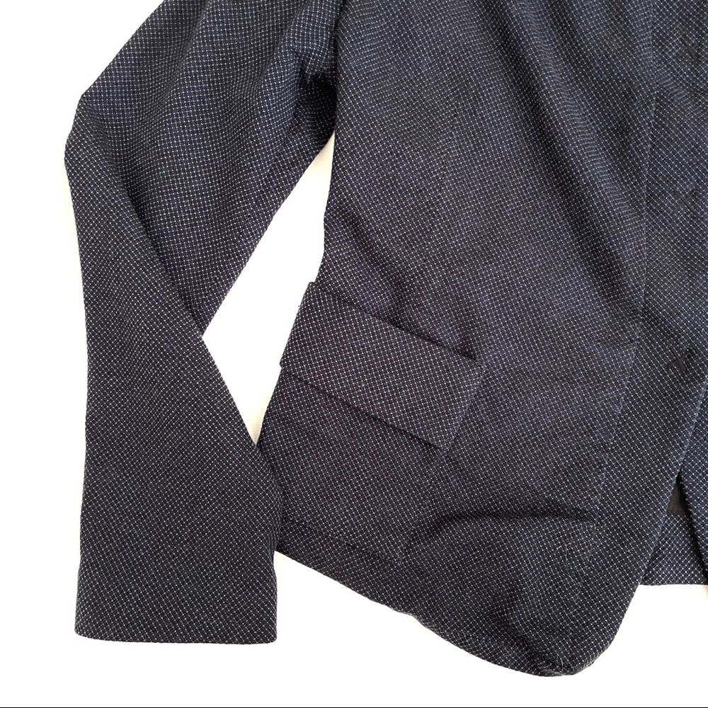 Lilith Navy Wool Blend Snap Front Jacket Blazer L - Picture 4 of 10